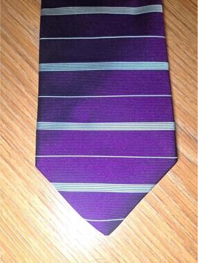 Brooks Brothers Silk Tie Purple Striped Handmade in USA